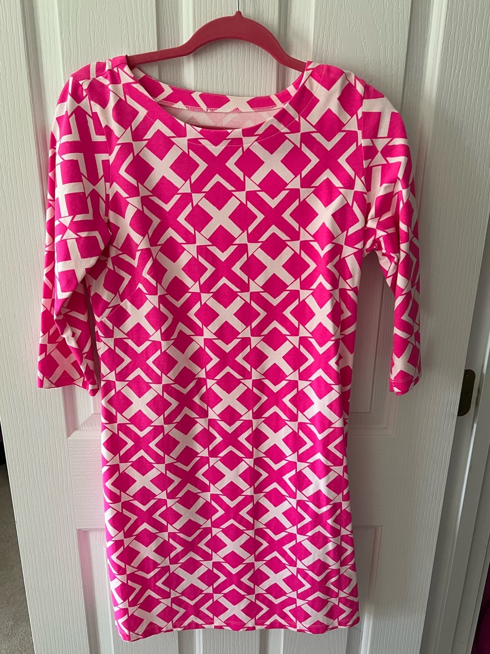 MAHI GOLD Pink and White Dress